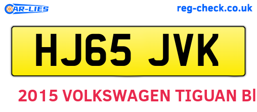 HJ65JVK are the vehicle registration plates.