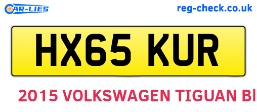 HX65KUR are the vehicle registration plates.