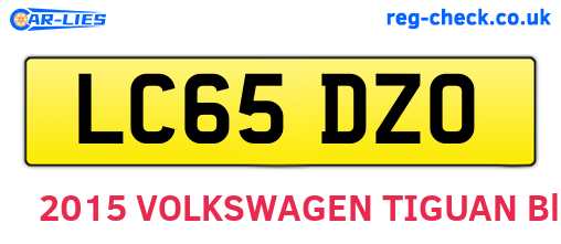 LC65DZO are the vehicle registration plates.