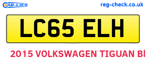 LC65ELH are the vehicle registration plates.