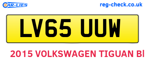 LV65UUW are the vehicle registration plates.