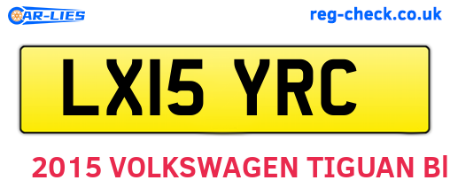 LX15YRC are the vehicle registration plates.