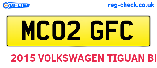 MC02GFC are the vehicle registration plates.