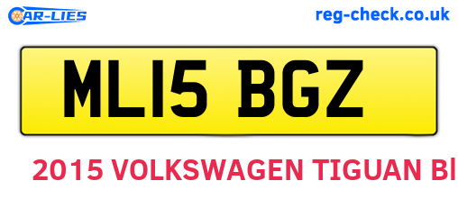 ML15BGZ are the vehicle registration plates.