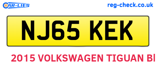 NJ65KEK are the vehicle registration plates.