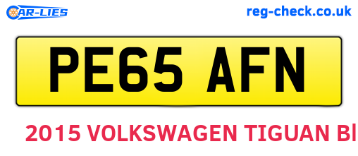 PE65AFN are the vehicle registration plates.