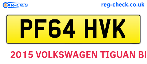 PF64HVK are the vehicle registration plates.