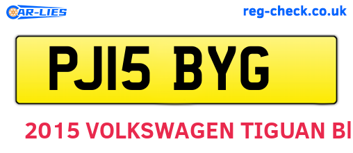 PJ15BYG are the vehicle registration plates.
