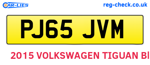 PJ65JVM are the vehicle registration plates.