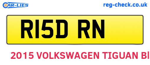 R15DRN are the vehicle registration plates.