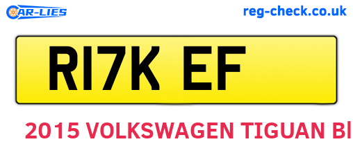 R17KEF are the vehicle registration plates.