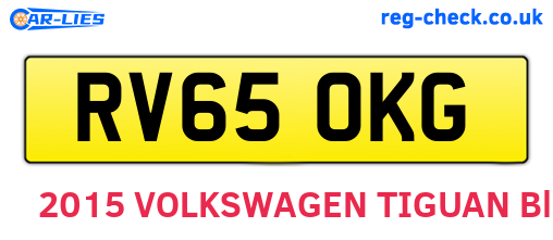 RV65OKG are the vehicle registration plates.