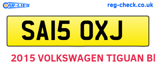 SA15OXJ are the vehicle registration plates.