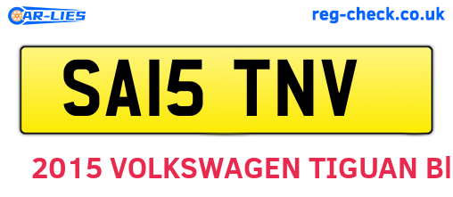 SA15TNV are the vehicle registration plates.