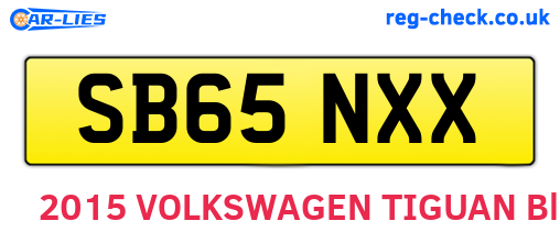 SB65NXX are the vehicle registration plates.