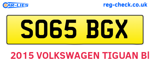 SO65BGX are the vehicle registration plates.