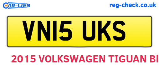VN15UKS are the vehicle registration plates.