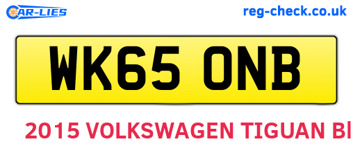 WK65ONB are the vehicle registration plates.