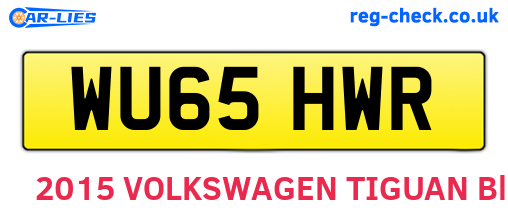WU65HWR are the vehicle registration plates.