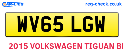 WV65LGW are the vehicle registration plates.