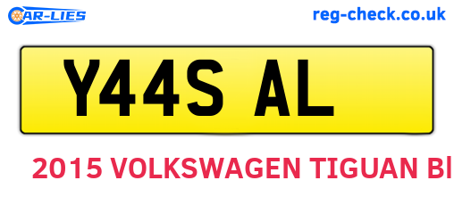 Y44SAL are the vehicle registration plates.