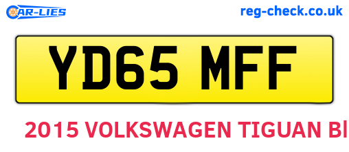 YD65MFF are the vehicle registration plates.