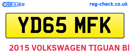 YD65MFK are the vehicle registration plates.