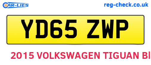YD65ZWP are the vehicle registration plates.