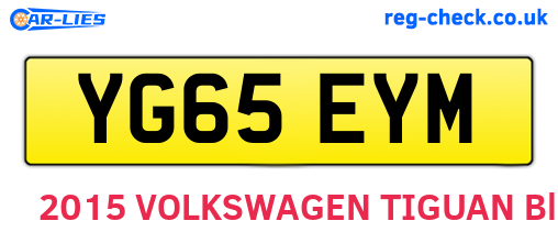YG65EYM are the vehicle registration plates.