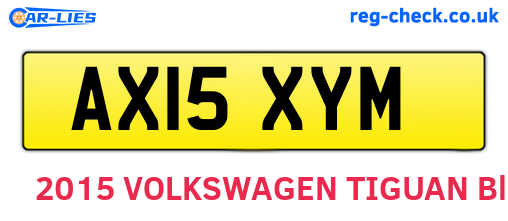 AX15XYM are the vehicle registration plates.