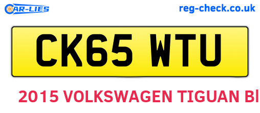 CK65WTU are the vehicle registration plates.