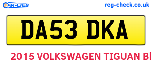 DA53DKA are the vehicle registration plates.