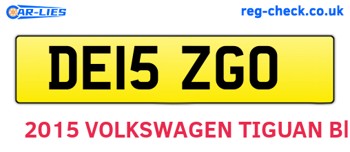 DE15ZGO are the vehicle registration plates.