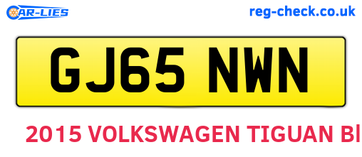 GJ65NWN are the vehicle registration plates.