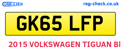 GK65LFP are the vehicle registration plates.