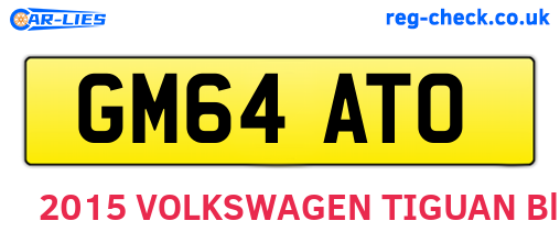 GM64ATO are the vehicle registration plates.