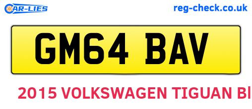 GM64BAV are the vehicle registration plates.