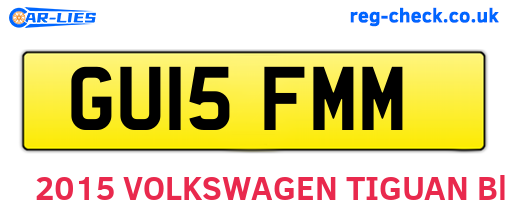 GU15FMM are the vehicle registration plates.