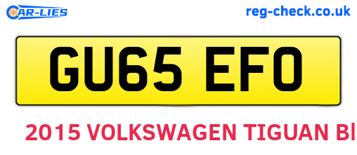 GU65EFO are the vehicle registration plates.