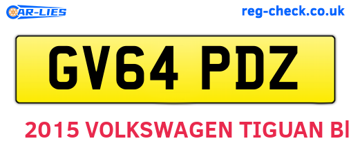 GV64PDZ are the vehicle registration plates.