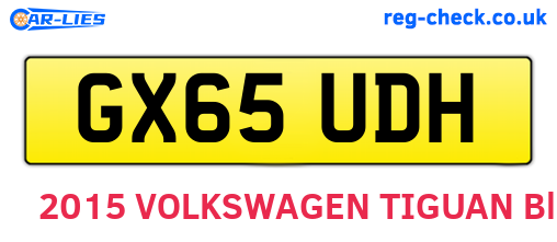 GX65UDH are the vehicle registration plates.
