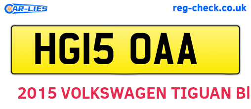 HG15OAA are the vehicle registration plates.