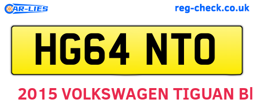 HG64NTO are the vehicle registration plates.