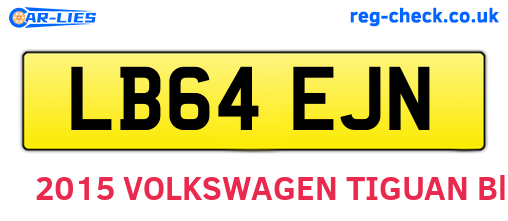 LB64EJN are the vehicle registration plates.