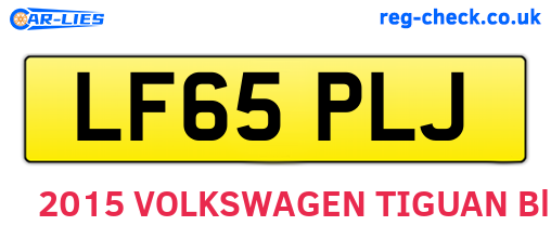 LF65PLJ are the vehicle registration plates.