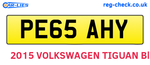 PE65AHY are the vehicle registration plates.