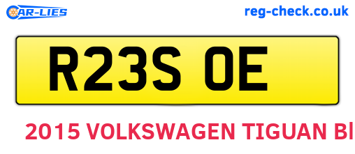 R23SOE are the vehicle registration plates.