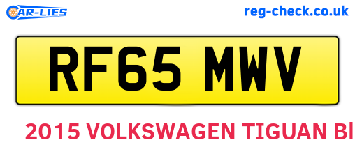 RF65MWV are the vehicle registration plates.