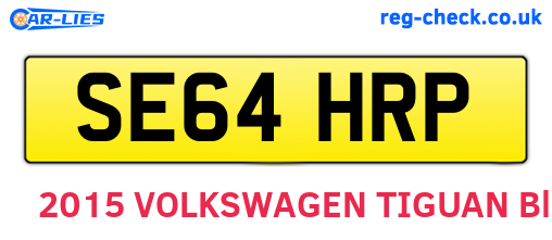 SE64HRP are the vehicle registration plates.