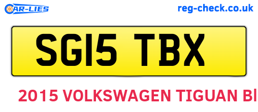 SG15TBX are the vehicle registration plates.